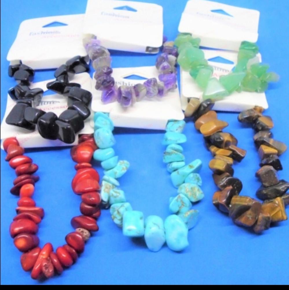 Assorted Semi Precious Stone Stretch